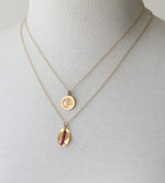 Wave Petal Necklace with rubies