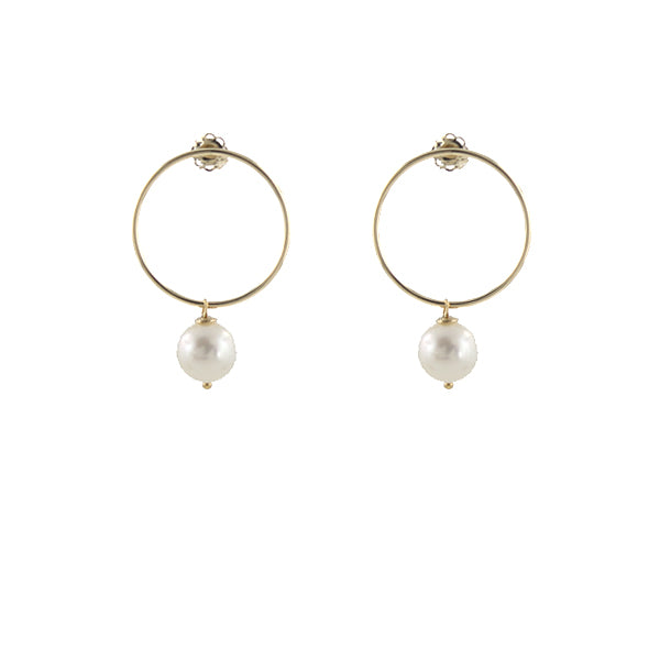 14k Gold Elegant O Earrings