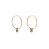14k petite hoop earrings with bead detail