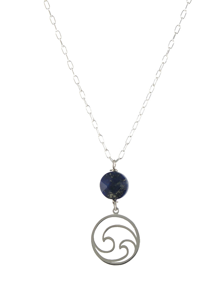 Wave Necklace with Blue Lapis