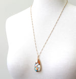 Copper oyster turquoise necklace