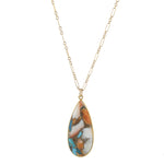 Copper Oyster Turquoise Pendant Necklace