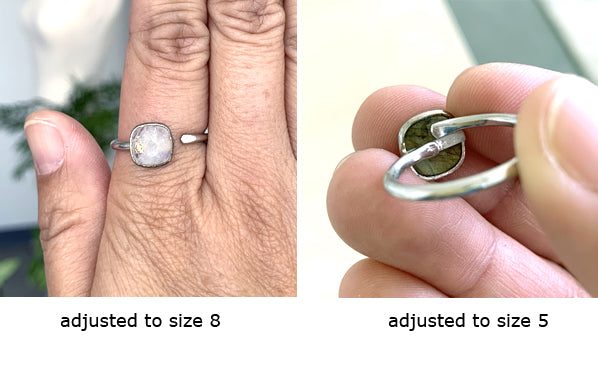 Cushion Cut Gemstone Ring adjustable