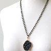 Black kyanite double strand necklace