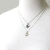 Teardrop gemstone necklace, silver
