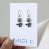 Gem fleur earrings blue sapphires
