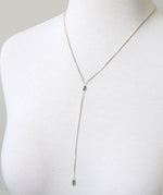 Hematite Lariat Necklace, sterling silver