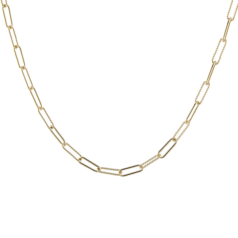 Mixed Chain Rectangle Link Necklace
