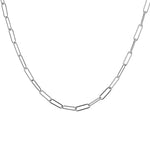 Mixed Chain Rectangle Link Necklace silver