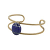 Open wire cuff with lapis stone detail