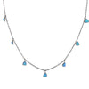 Triangle cut blue opals choker necklace