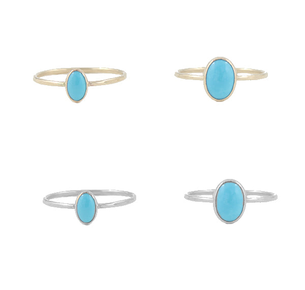 Oval Turquoise Rings by Peggy Li Creations