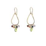Rainbow gemstone teardrop earrings