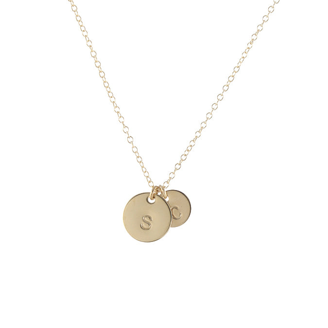 Round Initial Necklace - GF