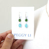 Green and blue gemstone earrings