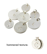 Individual silver initial charms