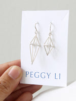 Triangle Cage Earrings sizes
