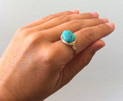 Turquoise Wire Wrap Ring