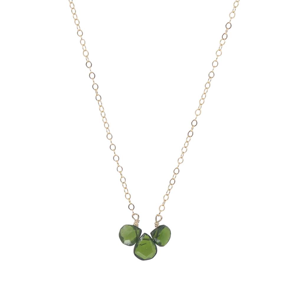 Three Stone Green Necklace
