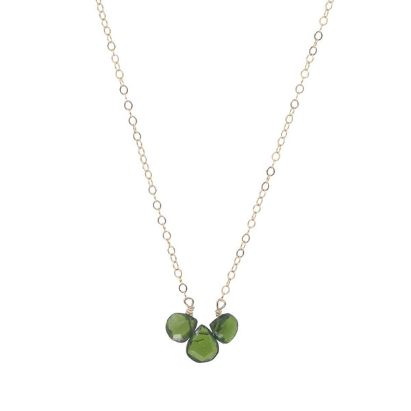 Three Stone Green Necklace