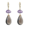Amethyst Smoky Quartz Earrings
