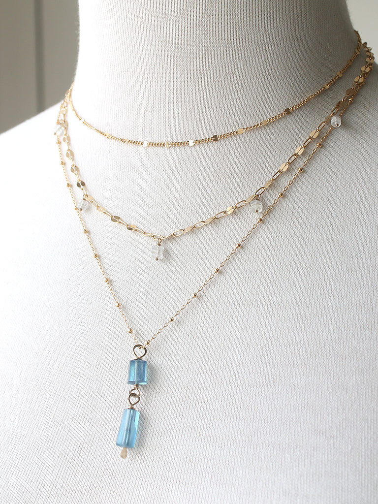 Aquamarine Chunk Necklace