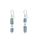 Aqua Chunk Earrings, silver