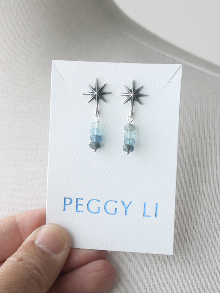 Ombre Aqua Star Post Earrings