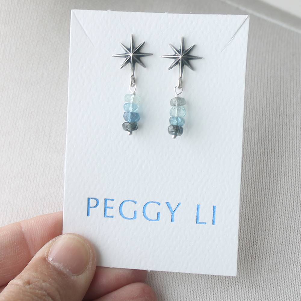 Star Post Aquamarine Earrings