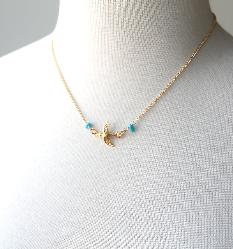 Swallow Bird Necklace - Dainty 14k Gold Filled Jewelry – CYDesignStudio