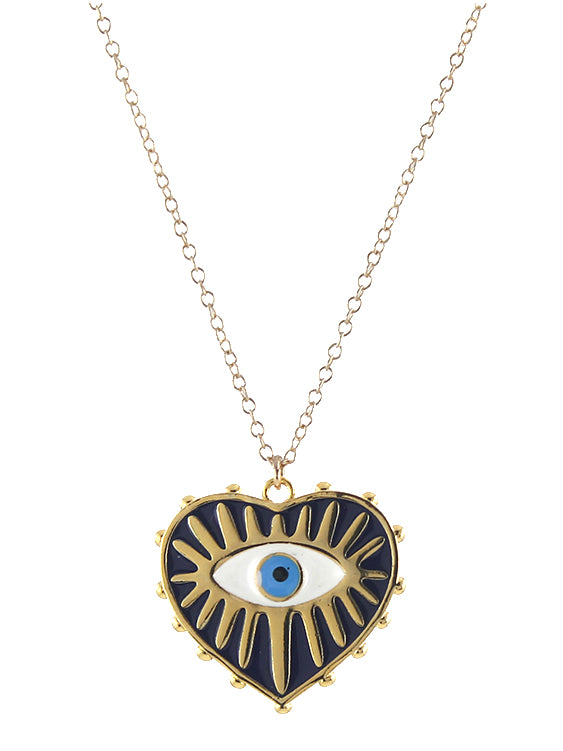 Evil Eye Necklace, White Evil Eye Bead, Gold Necklace, Eye-shaped Char –  Evileyefavor