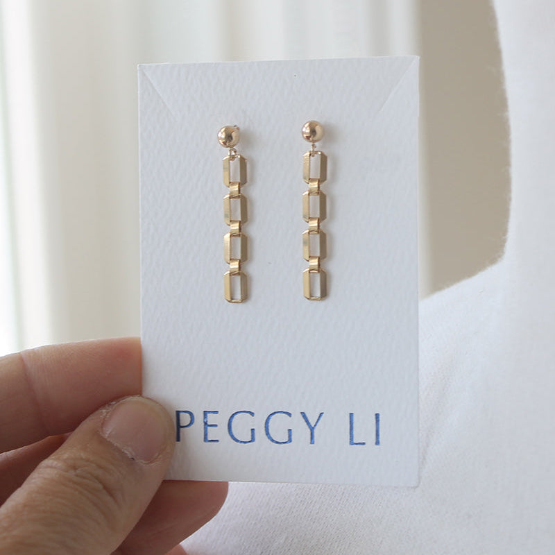 Brick Link Chain Earrings