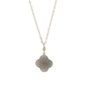 Smoky Chalcedony Clover Necklace
