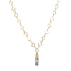 Necklace with gold chain and multicolored sapphires 