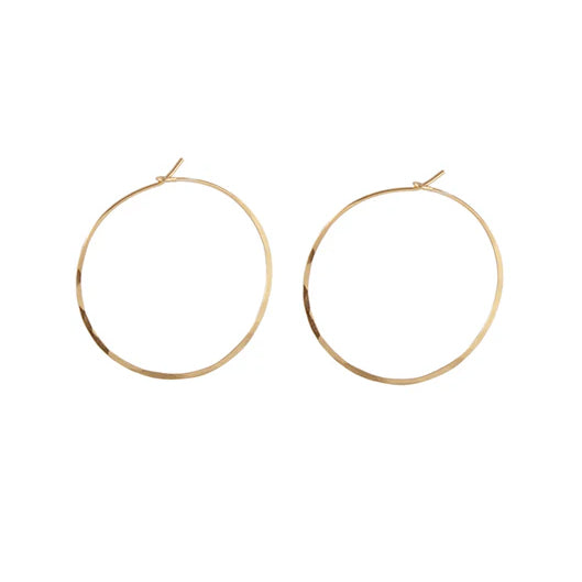 Handmade delicate gold hoop earrings