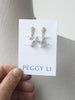 Keshi Pearl and Diamond Earrings