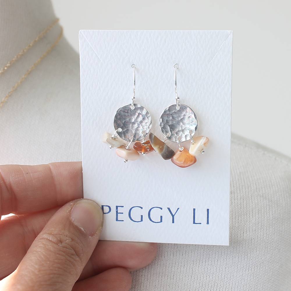 Fire Opal Disc Earrings