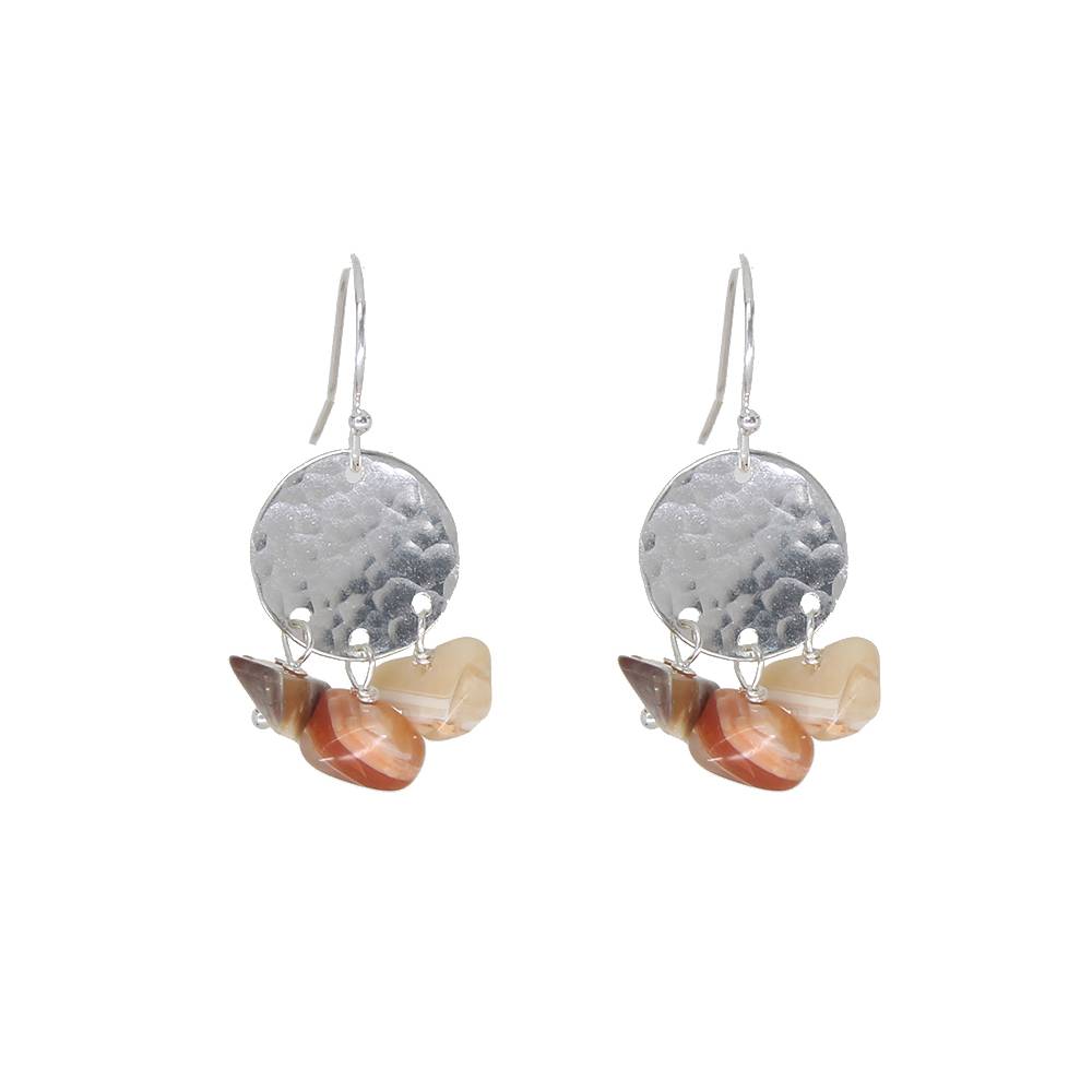 Fire Opal Disc Earrings