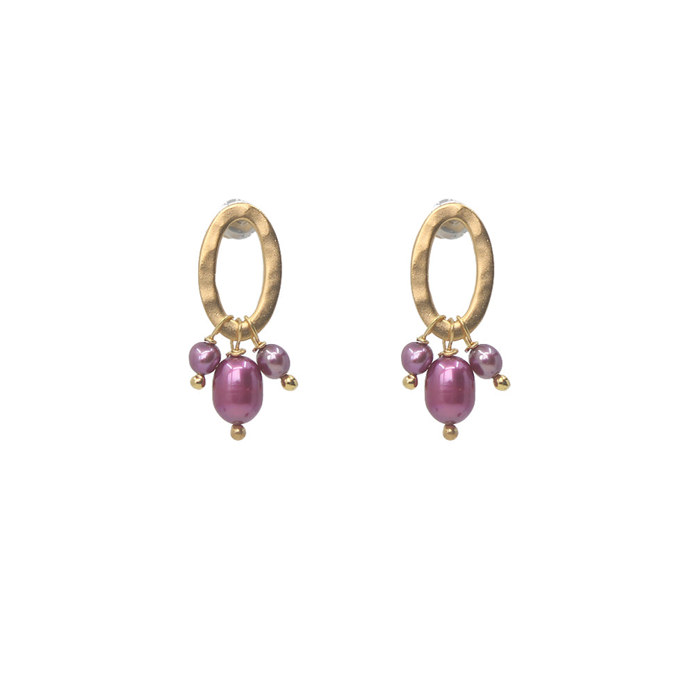 Fuchsia Pearl Earrings