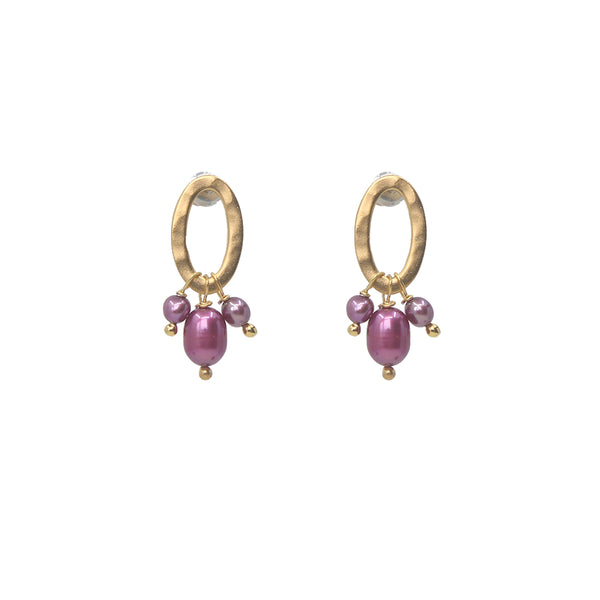 Fuchsia Pearl Earrings