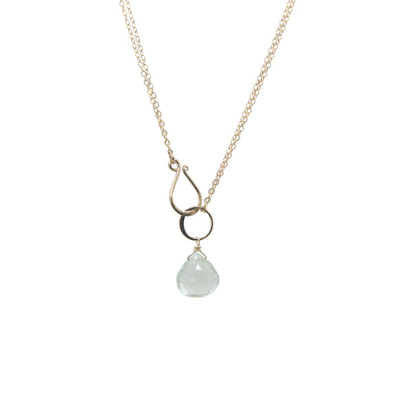Green Amethyst Front Clasp Necklace
