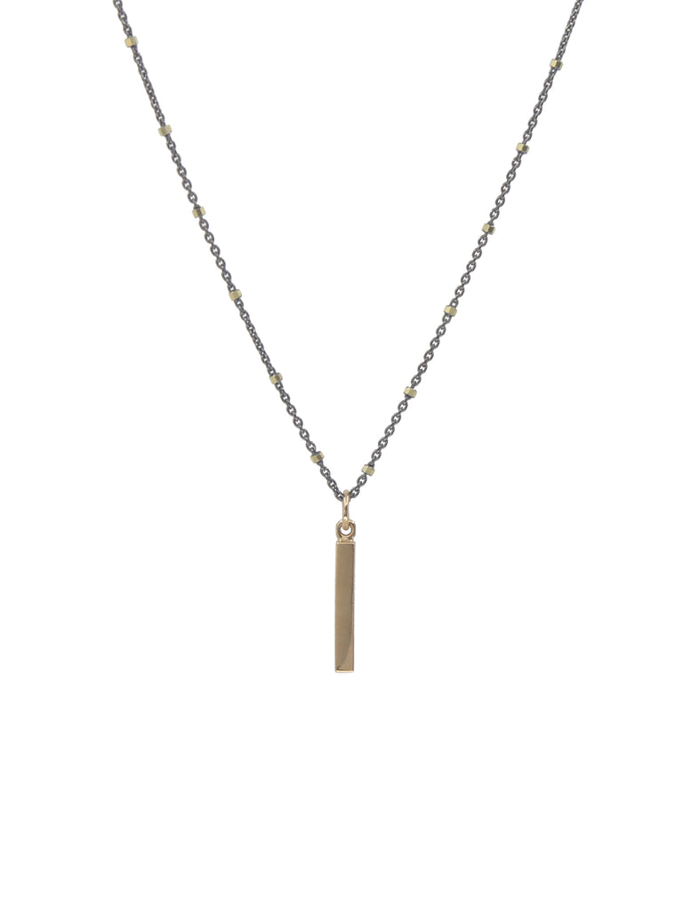 Oxidized Chain Bar Necklace