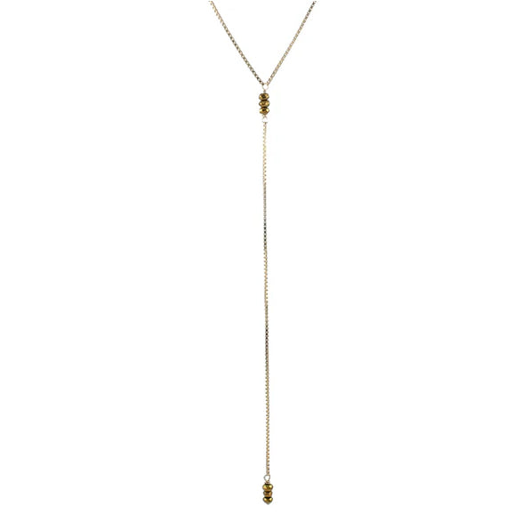Hematite Lariat Y Necklace