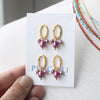 Gold earrings with pink pearls