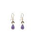 Leaf Top Earrings, amethyst