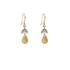 Leaf Top Earrings, Citrine
