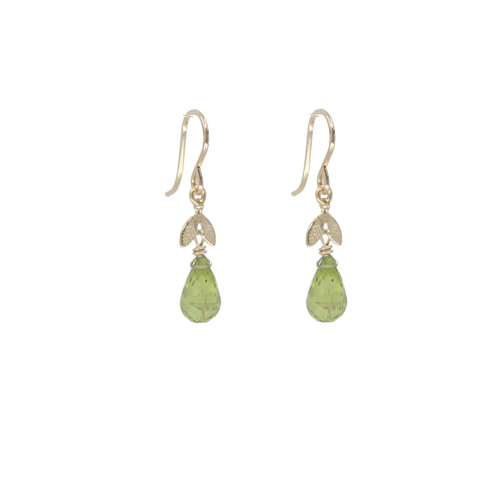 Leaf Top Earrings, peridot