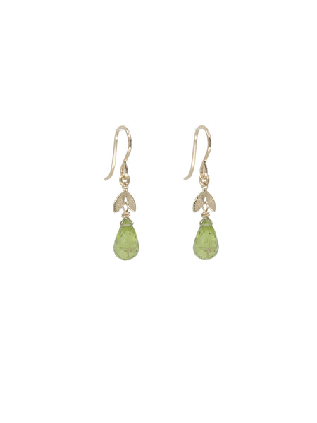 Leaf Top Earrings, peridot