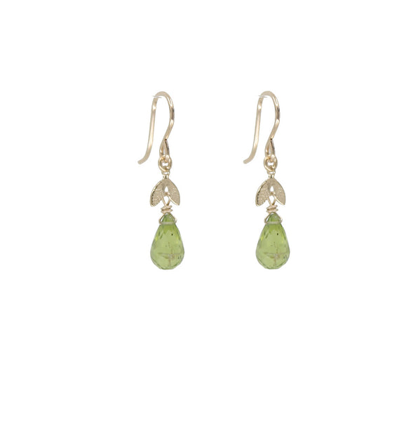 Leaf Top Earrings, peridot