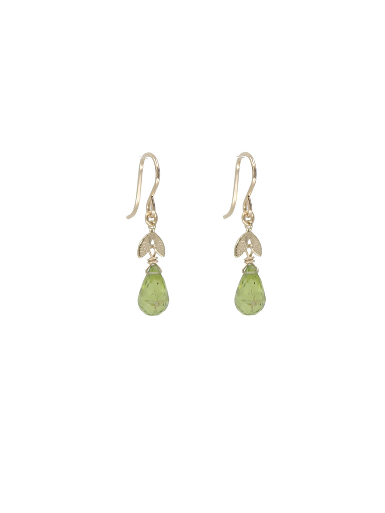 Leaf Top Earrings, peridot